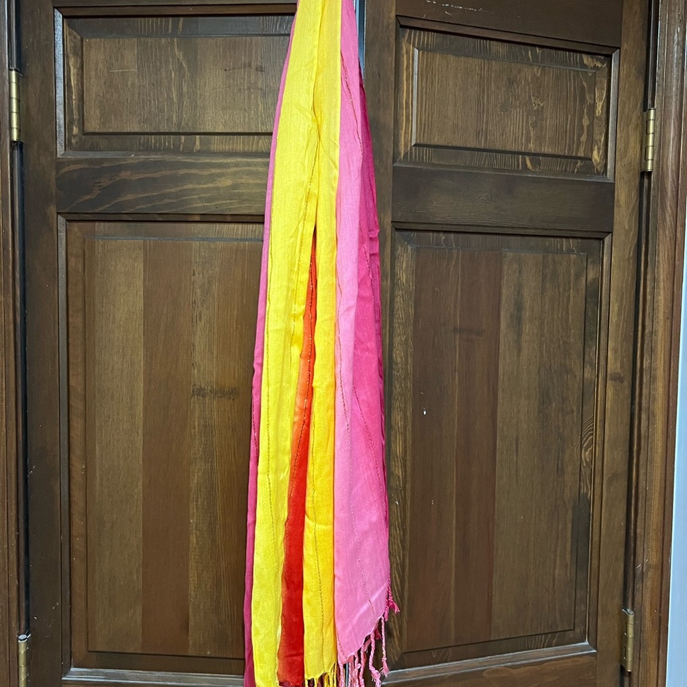 H&M Pink and Yellow scarf with Ombré Effect
